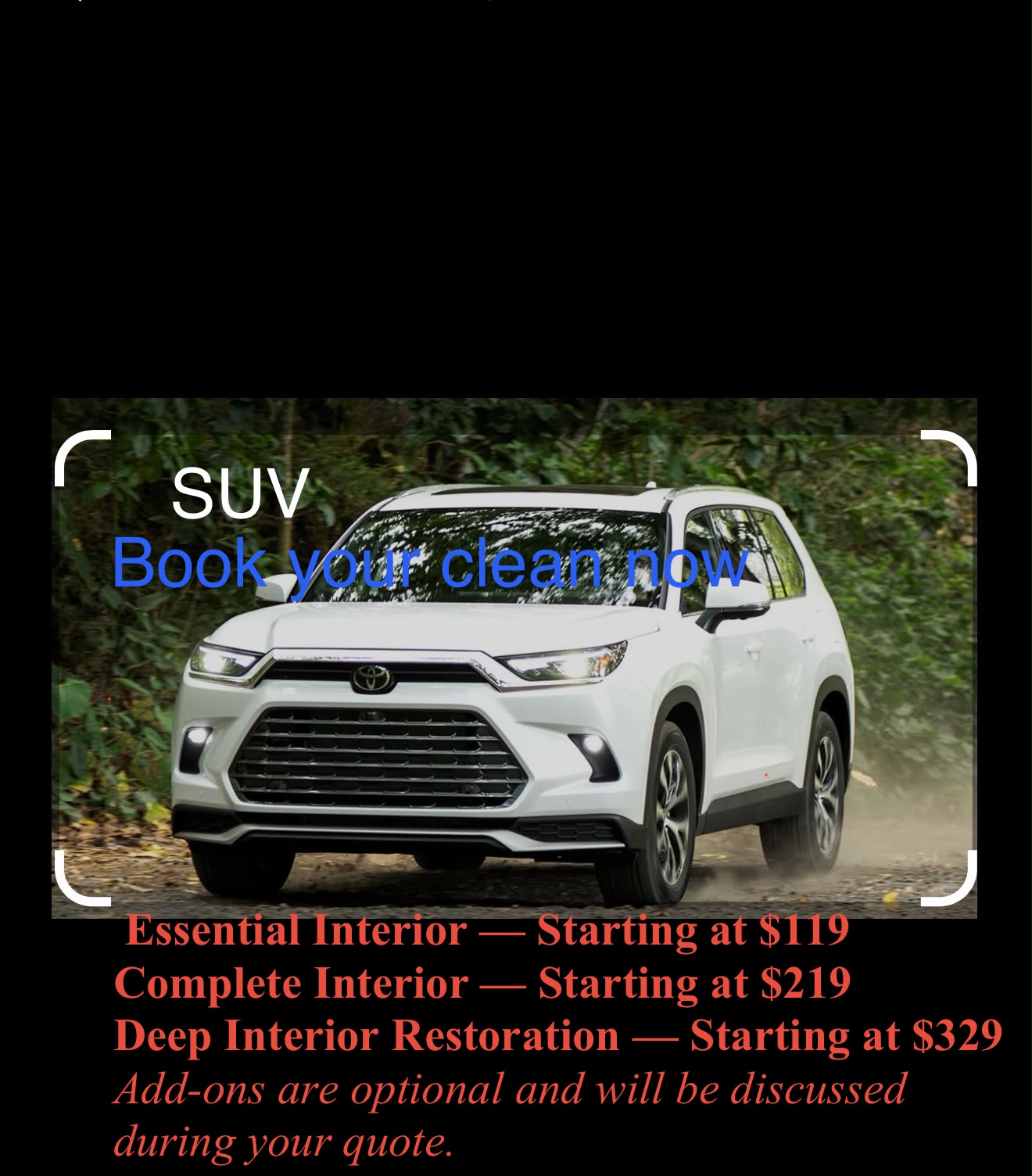 SUV detailing