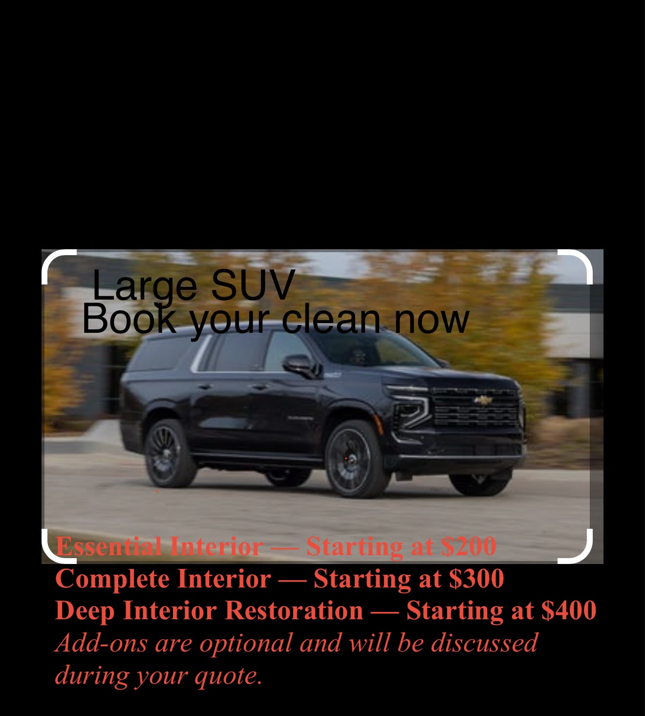 Large SUV detailing